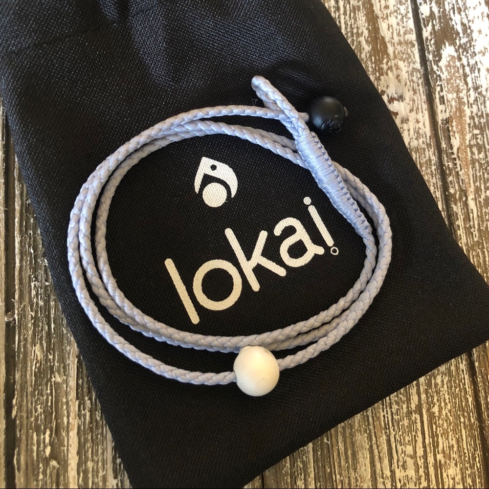 Lokai triple wrap bracelet in ice blue